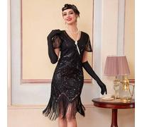 Shein Vestidos de charlestón de los años 20 para mujer, vestidos de estilo Gatsby con mangas, vestido de los años 20 para la fiesta de Harlem Nights, boda,