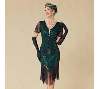 Shein Vestidos de charlestón de los años 20 para mujeres, vestidos de estilo Gran Gatsby con mangas, vestidos de los años 20 para fiestas de Harlem Nights,