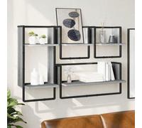 Shein vidaXL Conjunto de estantes de pared con barras 4 pcs gris sonoma