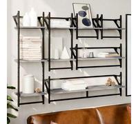 Shein vidaXL Conjunto de estantes de pared con barras 6 piezas gris sonoma