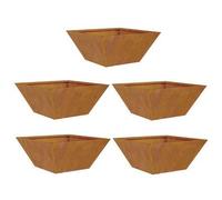 Shein vidaXL Maceta de jardín en forma de bol 5 unidades Rouillé 35 x 35 x 15 cm