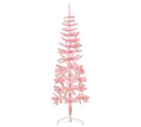 Shein vidaXL Medio árbol de Navidad artificial con soporte rosa 150 cm