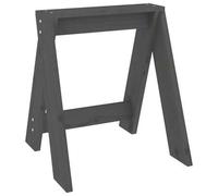 Shein vidaXL Taburetes lote de 2 madera maciza de pin gris 40x40x45 cm
