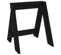 Shein vidaXL Taburetes lote de 2 madera maciza de pin negro 40x40x45 cm