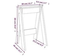 Shein vidaXL Taburetes lote de 2 madera maciza de pin negro 40x40x60 cm