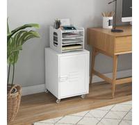Shein Vinsetto Cajonera de Oficina Mueble Archivador con Ruedas Estante Ajustable y Puerta de Metal para Tamaño A4 para Estudio Salón 38x38,5x55,5 cm Blanco