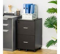 Shein Vinsetto Cajonera de Oficina Mueble Auxiliar para Archivos con 2 Cajones Cerradura de 2 Llaves 5 Ruedas para Tamaño Carta A4 para Estudio Despacho Dor