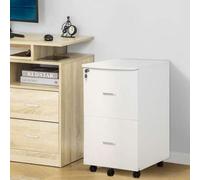 Shein Vinsetto Cajonera de Oficina Mueble Auxiliar para Archivos con 2 Cajones Cerradura de 2 Llaves 5 Ruedas para Tamaño Carta A4 para Estudio Despacho Dor