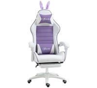 Shein Vinsetto Silla Gaming Ergonómica Reclinable 135°, Silla Gamer Racing de Cuero PU con Soporte Lumbar, Altura Ajustable, Orejas Conejo, Reposacabezas, R
