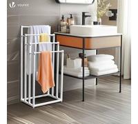 Shein VOUNOT® Toallero de Pie 4 Levels Toallero Escalera con 4 Barras para Colgar Toallas Toallero Múltiple Marco de Metal 45x33x101cm Soporte y Estante de