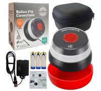 Shein WE Baliza de Emergencia V16 Geolocalizada y Conectada DGT 3.0 - Incluye Adaptador, Cable de alimentación y Funda antigolpes