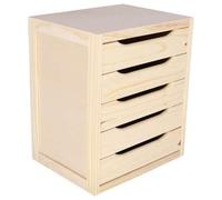 Shein WELL HOME - Cajonera 5 cajones acabado SIN barniz Cajonera con 5 cajones, acabado sin barniz, fabricado en madera de pino (L:39 x F:30 x H:45 cm). Env