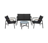 Shein Well Home Conjunto de Muebles de Jardín de 4 Piezas de diseño en acero galvanizado y vidrio acabado de Mármol. Envió en 24/72h