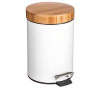 Shein WELL HOME - Papelera metálica 3L diseño en bambú 'Natureo' Ideal para baño o escritorio