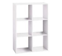 Shein WELLHOME - Estante de madera con 6 compartimentos color blanco H.100,5cm