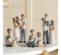 Shein Willow 1 pieza Estatua de familia de tres, familia de cuatro, estatua de familia, estatua de padres e hijos, estatua de personajes, familia feliz, est