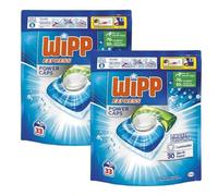 Shein Wipp Express Power Caps Pack de 2 bolsas de Detergente en Cápsulas para Lavadora 33 Dosis Limpieza Profunda, Eficaz en Agua Fría (66 cápsulas en total
