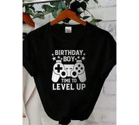 Shein women t-shirt print Birthday BOY Shirt, Time To Level Up Birthday Shirt, Birthday Boy, Dad Of The Birthday Boy, Birthday Boy, Mom Of The Birthday Girl