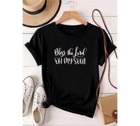 Shein women t-shirt print Bless The Lord Oh My Soul Christian Shirt for Women Religious Shirt Christian Shirt Bible Verse Tshirt Religious Gift Christians G