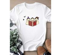 Shein women t-shirt print Booooks Tee, Halloween Shirt, Between The Pages T-Shirt, Reading Teacher T-Shirt, The Book Was Better Shirt, Writer T-Shirt, Hallo