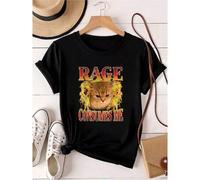 Shein women t-shirt print Cat Rage Is Consuming Me Funny Angry Meme Cats Humor Men Women T-Shirt T-Shirt For Women Casual Slightly women Casual Women Top Gr