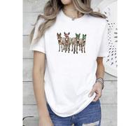 Shein women t-shirt print Christmas Donkey Shirt, Funny Christmas Shirt, Farm Animal Shirt, Holiday Tshirts, Christmas Animals, Farmer Christmas Shirt, Chri