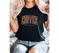 Shein women t-shirt print Coffee Weather Sweatshirt, Coffee Lover Shirt, Autumn Women Shirt, Retro Fall Sweater, Retro Autumn Gift, Fall Sweatshirt women Un