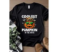 Shein women t-shirt print Coolest Pumpkin in The Patch Camo Hat Halloween Boys Girls T-Shirt Breathable Stylish fashion female Versatile Soft designer cloth