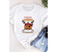 Shein women t-shirt print Coolest Pumpkin in The Patch Funny Halloween Boys Girls T-Shirt T-Shirt For Women Casual Stylish women Casual Breathable designer
