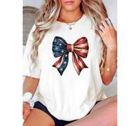 Shein women t-shirt print Coquette 4th Of July Shirt, Coquette Bow 4th Of July, 4th Of July Shirt, Coquette American Flag, Patriotic Coquette Shirt, Patriot