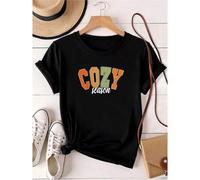 Shein women t-shirt print Cozy Season T-Shirt, Vintage Fall Shirt, Fall Themed Clothing, Fall Outfit Women, Cozy Vibes T-Shirt, Autumn Gift For Her, Fall Cr