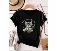 Shein women t-shirt print Cute Cat Rage Consumes Me Funny Sarcastic Kitten Flower T-Shirt Comfortable women designer clothes Casual Stylish streetwear Unise