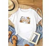 Shein women t-shirt print Cute Ghost Shirt, ® Funny Halloween t Shirt, Boo Ghost Fall, Spooky Season t-Shirt, Halloween Party, Gifts for Friends, Stretched