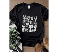 Shein women t-shirt print Cute Halloween Monsters T-Shirt, Spooky Cartoon Character Top, Funny Horror Shirt, Halloween Gift, Creepy Cute Tee, Monster Mash
