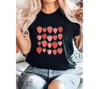 Shein women t-shirt print ® Cute Strawberry Shirt, Summer Girl Shirt, Cottagecore Shirt, Graphic Tee, Back To School, Strawberry Gift, Farm Life Shirt Comfo