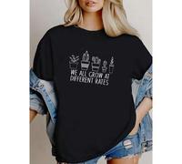 Shein women t-shirt print Cute Teacher Shirt, We All Grow At Different Rates, Helping Little Minds Grow, Sped Teacher Gift, Floral Elementary Teacher Shirt