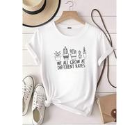Shein women t-shirt print Cute Teacher Sweatshirt, We All Grow At Different Rates, Helping Little Minds Grow, Sped Teacher Gift, Floral Elementary Teacher S