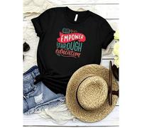 Shein women t-shirt print Empower Through Education PNG, Inspirational Digital Design for Teachers, Students, Classrooms, School Decor & DIY Projects Su