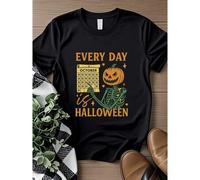 Shein women t-shirt print Every Day Is Halloween Sweatshirt, Every Day Is Halloween Skeleton Pumpkin Shirt, Funny Skeleton Pumpkin Shirt, Cute Spooky Hallow