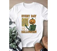 Shein women t-shirt print Every Day Is Halloween Sweatshirt, Every Day Is Halloween Skeleton Pumpkin Shirt, Funny Skeleton Pumpkin Shirt, Cute Spooky Hallow