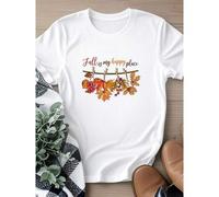 Shein women t-shirt print Fall Shirt, Fall Is My Happy Place, Leaves Hanging From Clothes Line, Maple Leaves, Premium Unisex Shirts, Plus Sizes Available To