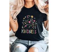 Shein women t-shirt print Flowers Choose Kindness Teacher Sweatshirt, Floral Teacher Appreciation, Be Kind Sweatshirt, Positive Affirmation Shirt, Team Teac
