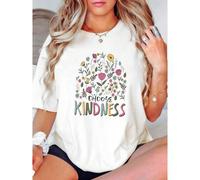 Shein women t-shirt print Flowers Choose Kindness Teacher Sweatshirt, Floral Teacher Appreciation, Be Kind Sweatshirt, Positive Affirmation Shirt, Team Teac
