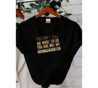 Shein women t-shirt print Funny Grandpa Shirt, You Can't Tell Me What To Do You're Not My Granddaughter, Grandpa Fathers Day Tshirt, Grandpa Gift From Grand