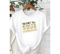 Shein women t-shirt print Funny Grandpa Shirt, You Can't Tell Me What To Do You're Not My Granddaughter, Grandpa Fathers Day Tshirt, Grandpa Gift From Grand