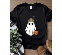 Shein women t-shirt print Ghost Halloween Zoo Keeper Pumpkin Boys Girls T-Shirt Unisex Print Round Neck Short Sleeve Stylish Breathable fashion female Soft