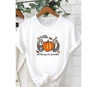 Shein women t-shirt print God Thanksgiving Sweatshirt, With God All Things Are Possible Sweatshirt, Fall Season Sweatshirt, Pumpkin Sweatshirt,Leopard Print