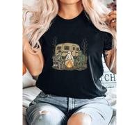 Shein women t-shirt print Halloween Escape the Ordinary Camping Shirt, Spooky Camping Shirt, Halloween Camping Crew Tee, Spooky Season Shirt, Halloween Camp