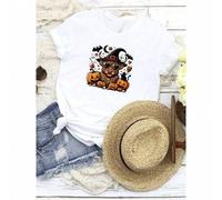 Shein women t-shirt print Halloween Highland Cow Sweater, Retro Halloween Cow Sweatshirt, Ghost Cows Shirt, Funny Cow T Shirt, Spooky Season Shirt, Cow Hall