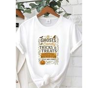 Shein women t-shirt print Halloween Holiday Shirt - Ghosts, Candy, Tricks and Treats - Something Wicked Fun This Way Comes - T-shirt, Sweatshirt, Hoodie Wom